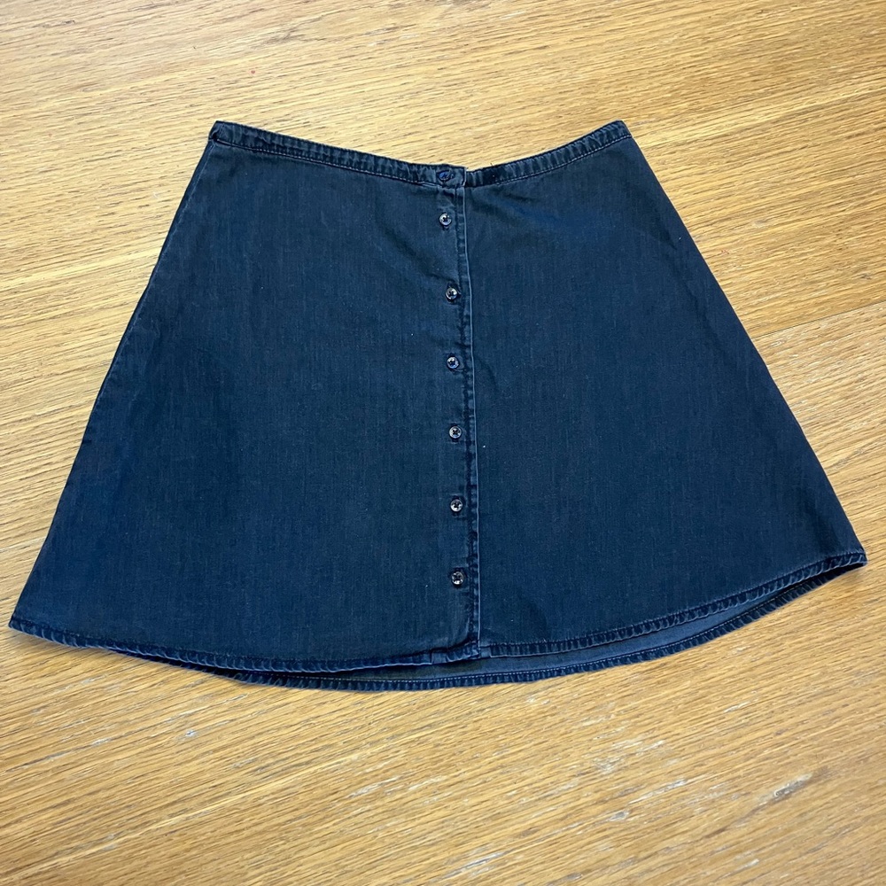 ASOS black button up denim mini skirt size 6